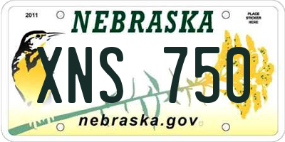NE license plate XNS750