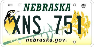 NE license plate XNS751