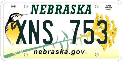 NE license plate XNS753