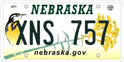 NE license plate XNS757