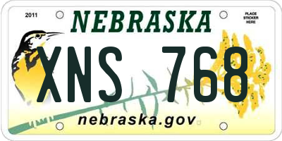 NE license plate XNS768