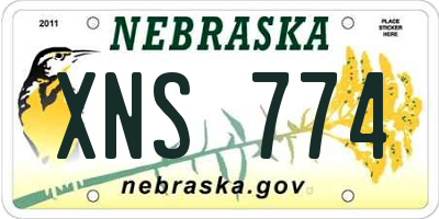 NE license plate XNS774