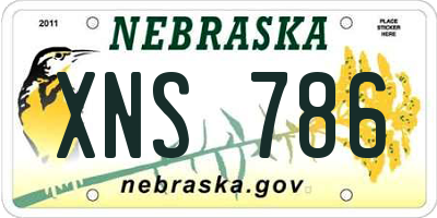 NE license plate XNS786