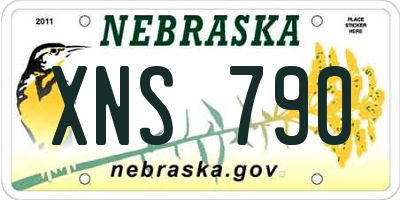NE license plate XNS790