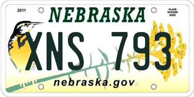 NE license plate XNS793