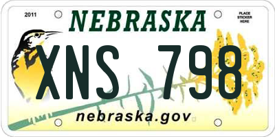 NE license plate XNS798