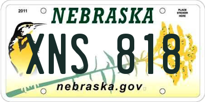 NE license plate XNS818