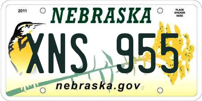 NE license plate XNS955