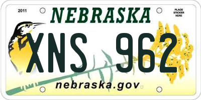 NE license plate XNS962