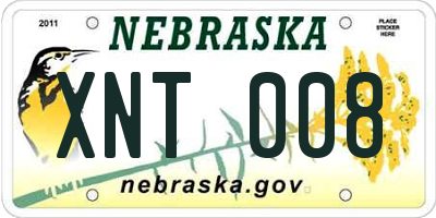 NE license plate XNT008