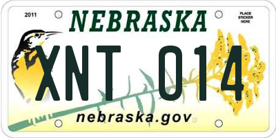 NE license plate XNT014