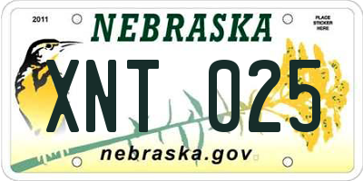 NE license plate XNT025