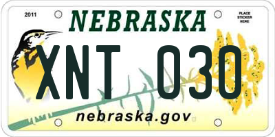 NE license plate XNT030