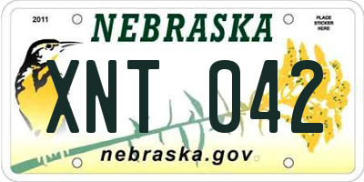 NE license plate XNT042