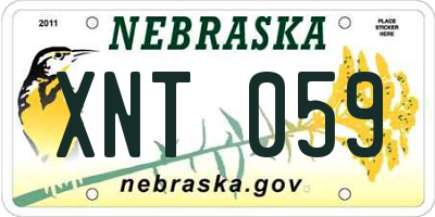 NE license plate XNT059