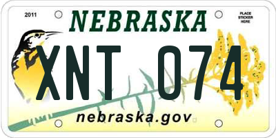 NE license plate XNT074
