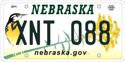 NE license plate XNT088
