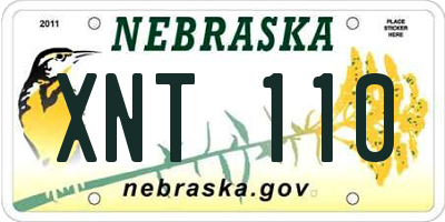 NE license plate XNT110