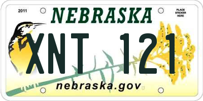 NE license plate XNT121