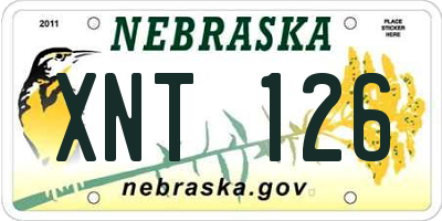NE license plate XNT126