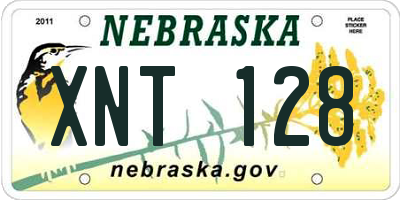 NE license plate XNT128