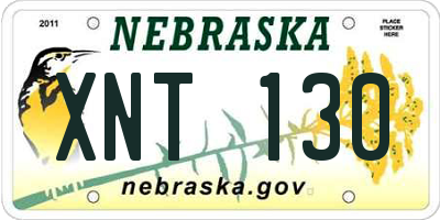 NE license plate XNT130
