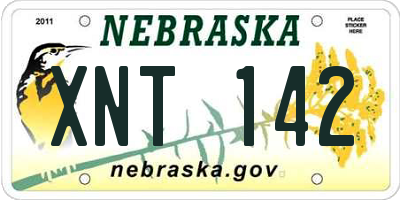NE license plate XNT142