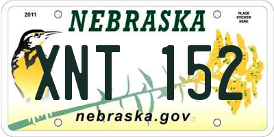 NE license plate XNT152