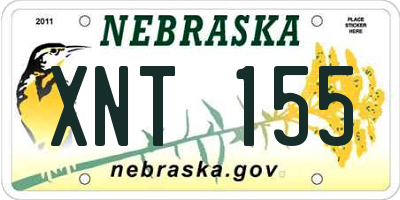 NE license plate XNT155