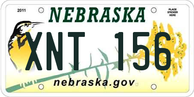 NE license plate XNT156