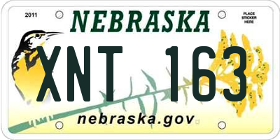 NE license plate XNT163