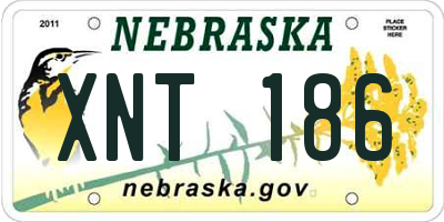 NE license plate XNT186