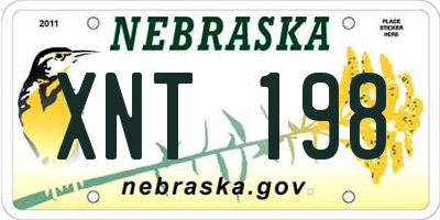 NE license plate XNT198