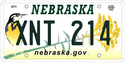 NE license plate XNT214
