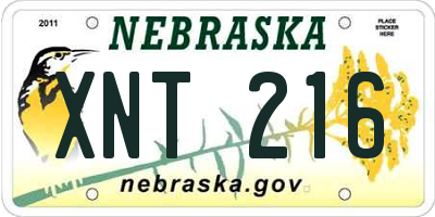 NE license plate XNT216