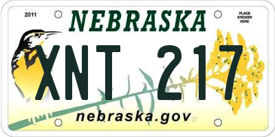 NE license plate XNT217