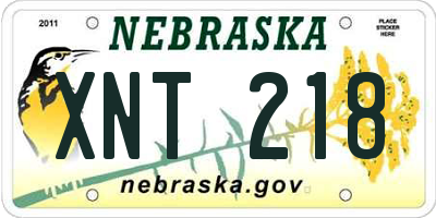NE license plate XNT218