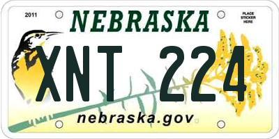 NE license plate XNT224