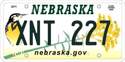 NE license plate XNT227