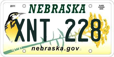 NE license plate XNT228