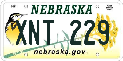 NE license plate XNT229