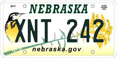 NE license plate XNT242