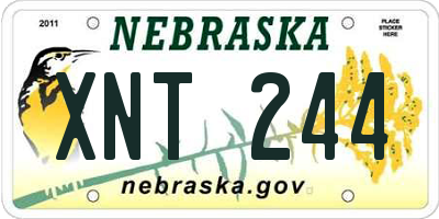 NE license plate XNT244