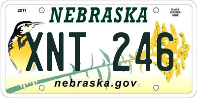 NE license plate XNT246