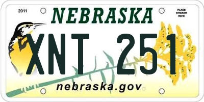 NE license plate XNT251