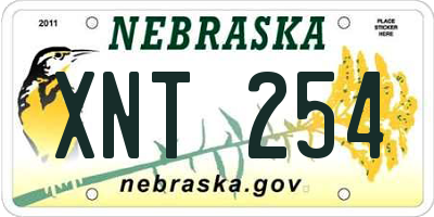 NE license plate XNT254