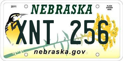 NE license plate XNT256