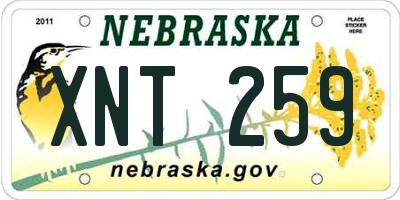 NE license plate XNT259