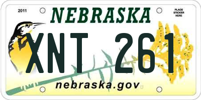 NE license plate XNT261
