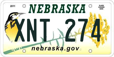 NE license plate XNT274